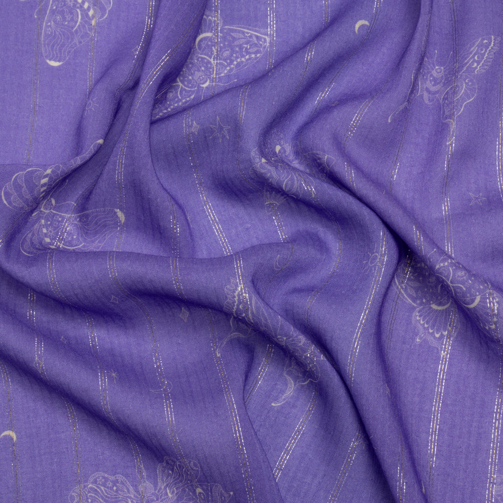 Mood Exclusive Lavender Sky Sanctuary Metallic Pinstriped Viscose Dobby