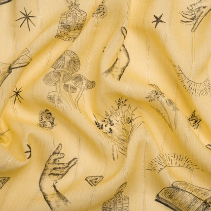 Mood Exclusive Yellow For Faustus Metallic Pinstriped Viscose Dobby
