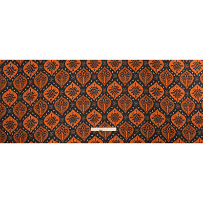 Sustainable Viscose Crepe Print - Orange and Black Floral Ogees - Mood Exclusive Salem Surroundings Full