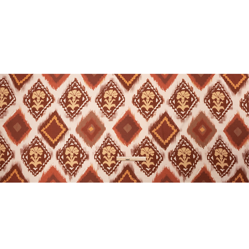 Sustainable Viscose Crepe Print - Cream, Red and Yellow Ikat Diamonds - Mood Exclusive Pressed Peonies Full