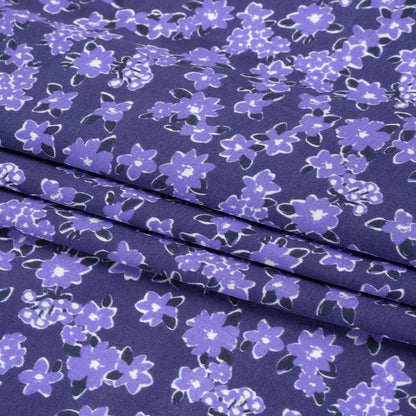 Sustainable Viscose Woven Print - Purple Floral - Mood Exclusive Fields at Moher Folded