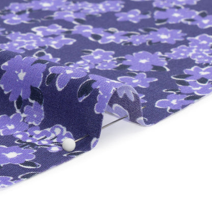 Sustainable Viscose Woven Print - Purple Floral - Mood Exclusive Fields at Moher Detail