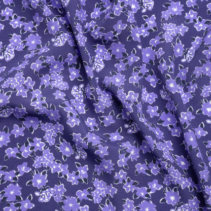 Sustainable Viscose Woven Print - Purple Floral - Mood Exclusive Fields at Moher