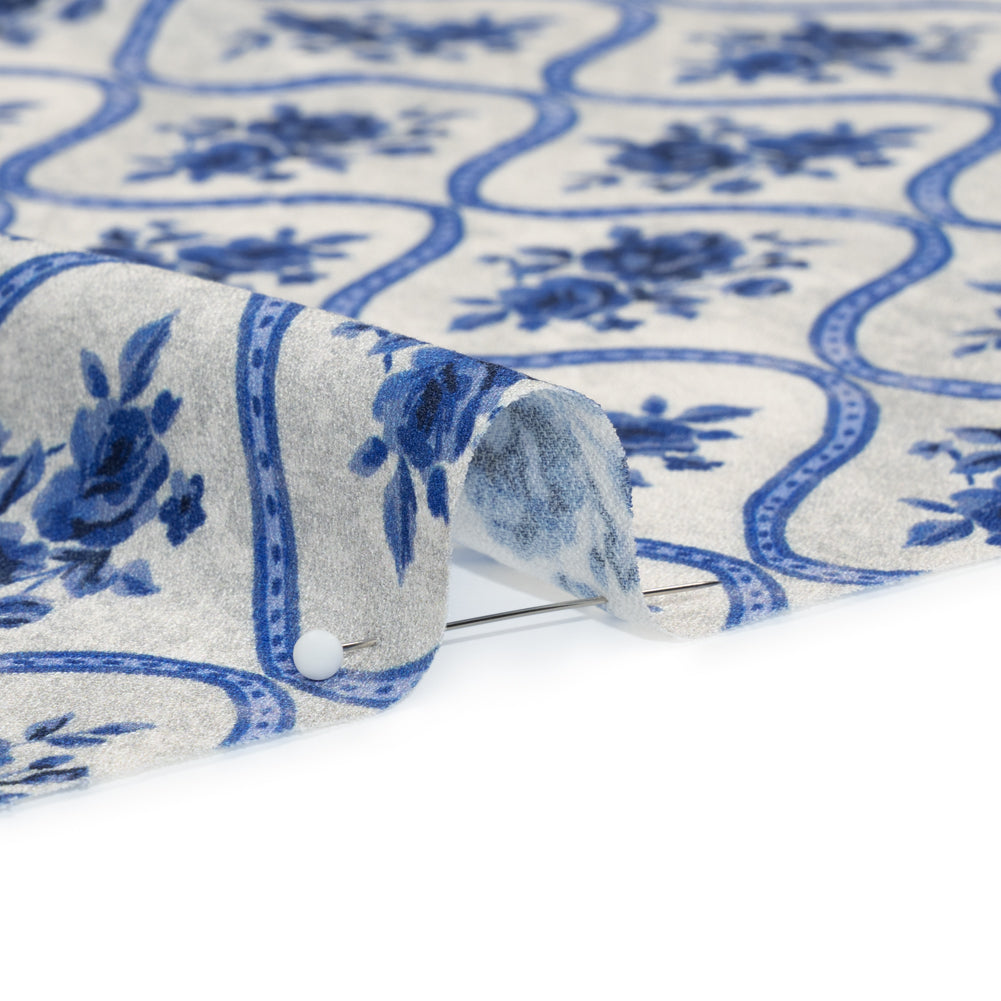 Mood Exclusive Blue Remembering Rosie Viscose Crepe Folded