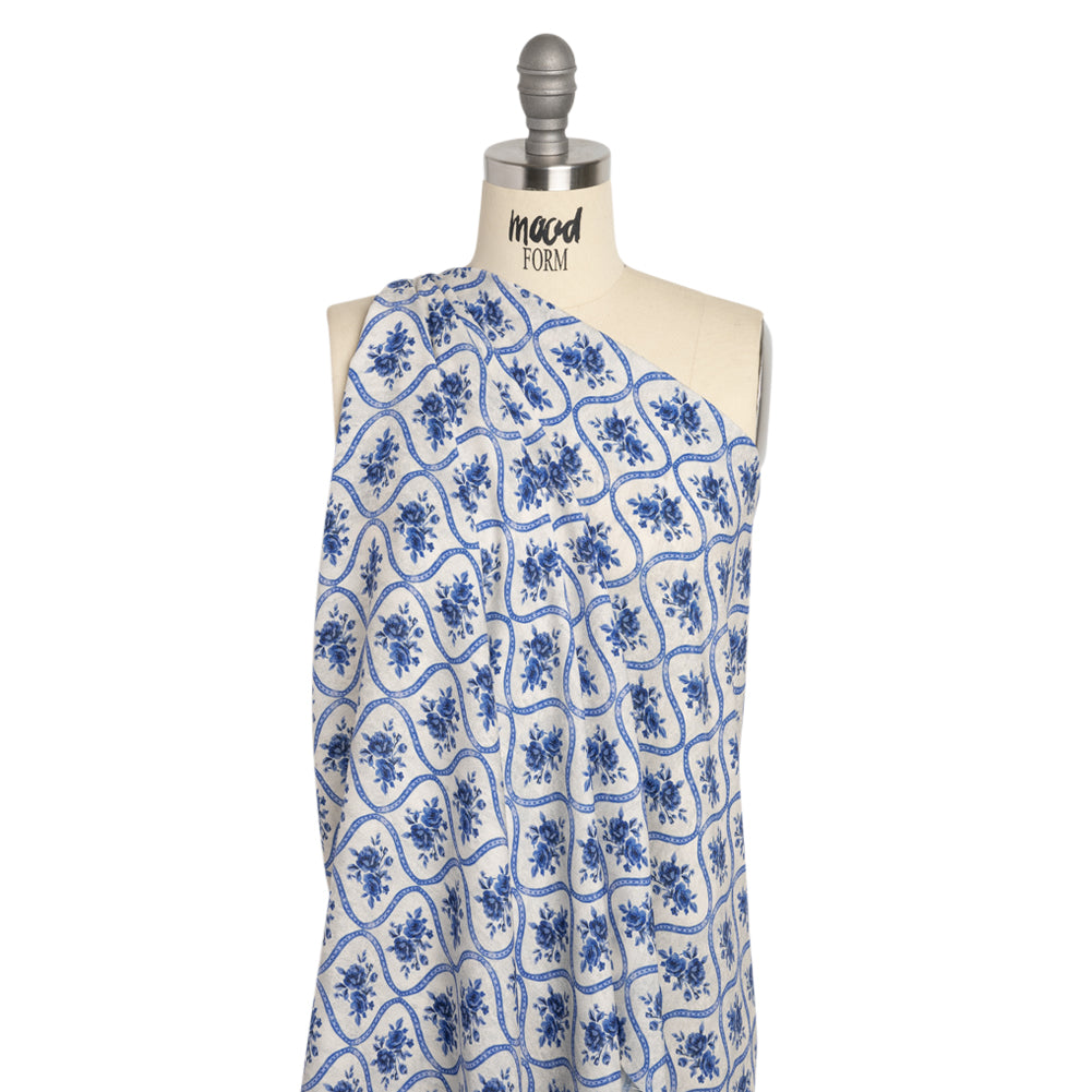 Mood Exclusive Blue Remembering Rosie Viscose Crepe Detail