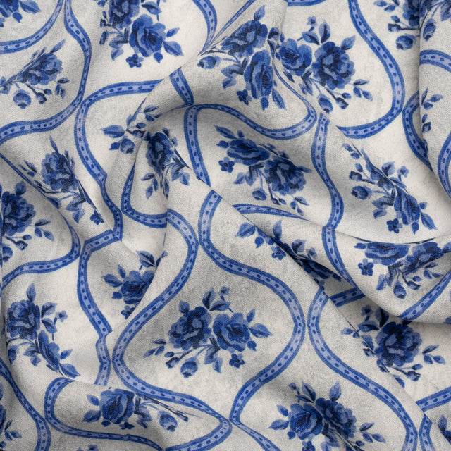 Mood Exclusive Blue Remembering Rosie Viscose Crepe