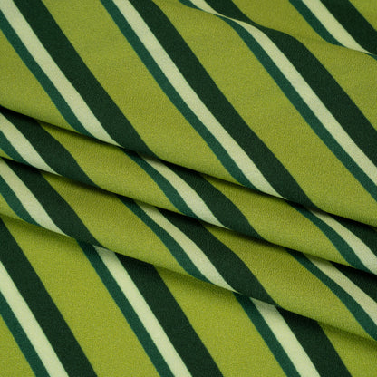 Mood Exclusive Green Seeing Stripes Viscose Crepe