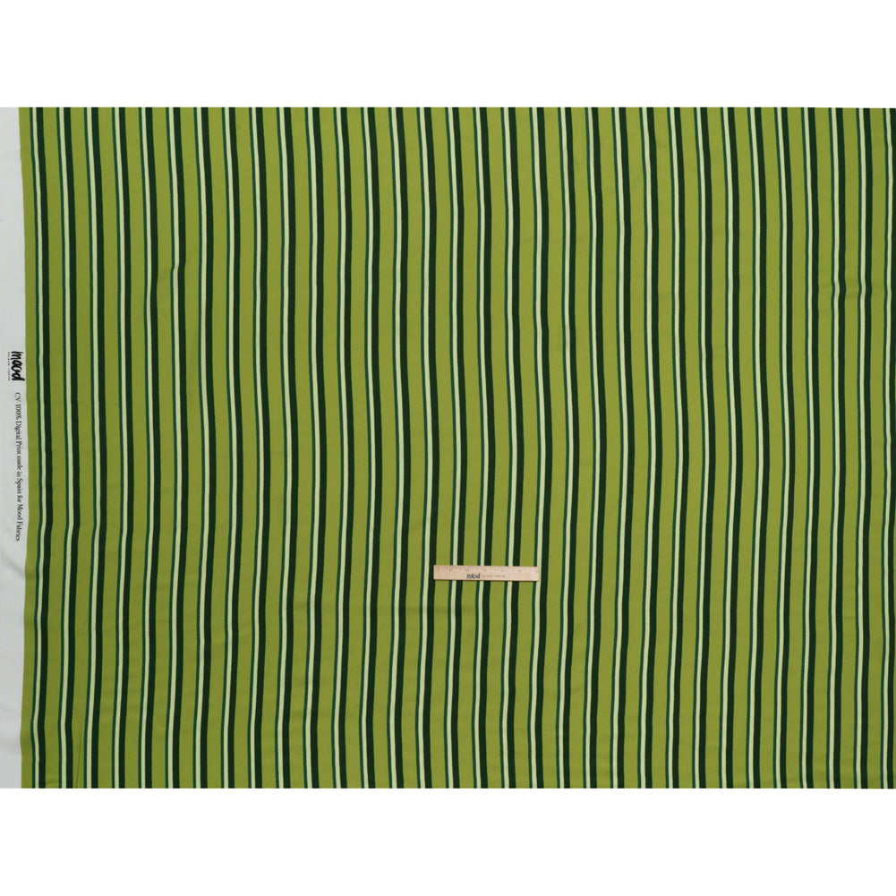 Mood Exclusive Green Seeing Stripes Viscose Crepe