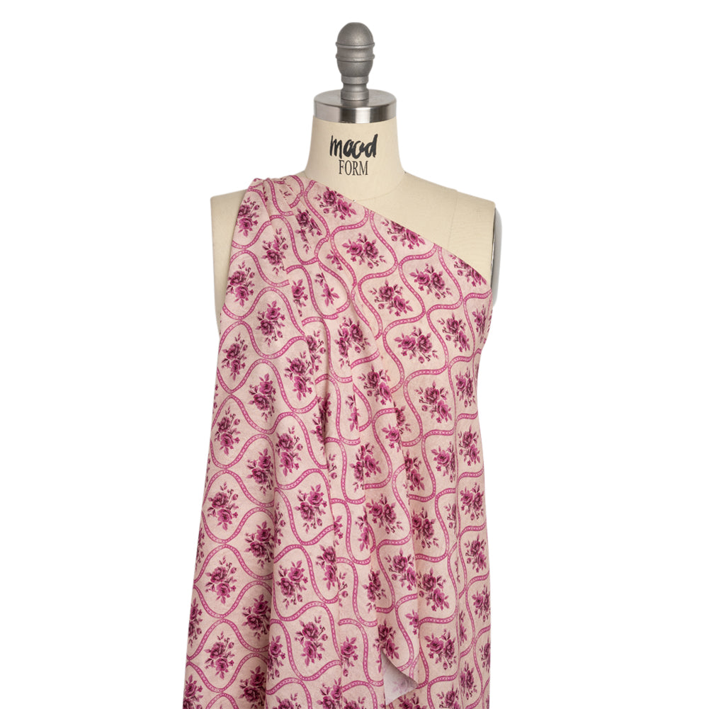 Mood Exclusive Pink Remembering Rosie Viscose Crepe Detail