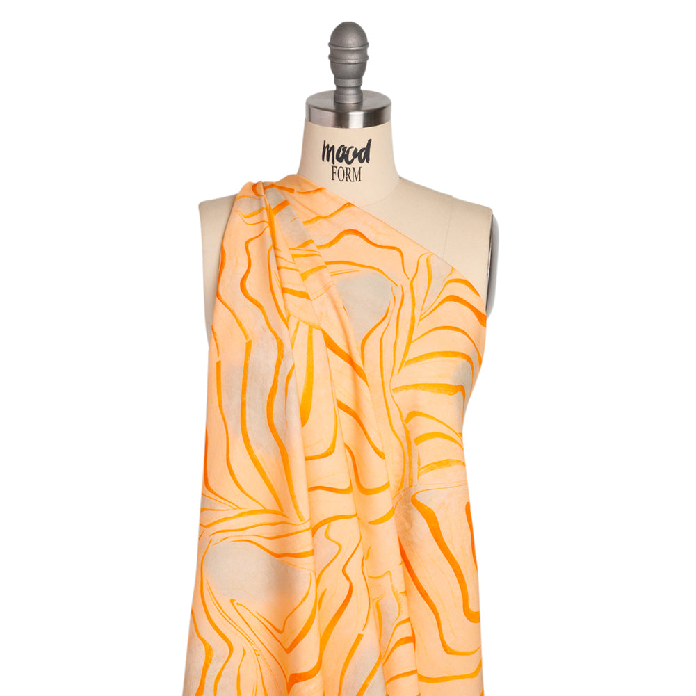 Mood Exclusive Creamsicle Water Works Stretch Sustainable Rayon Batiste Detail