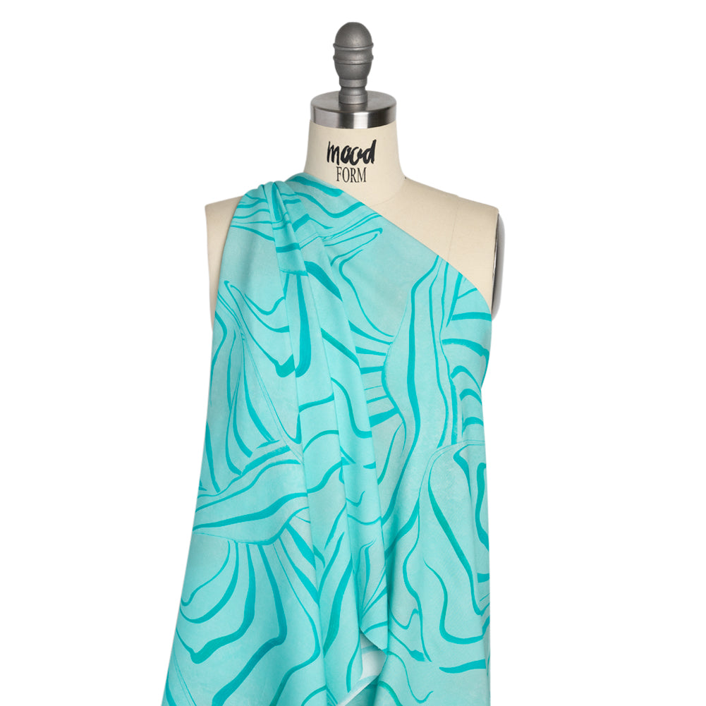 Mood Exclusive Aqua Water Works Stretch Sustainable Rayon Batiste Detail