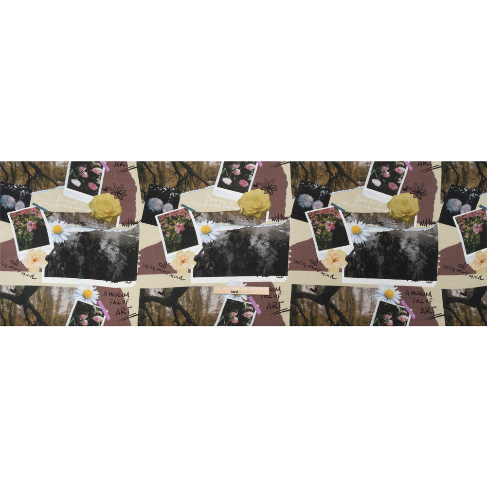 Sustainable Viscose Crepe Print - Mauve and Beige Photo Scrapbook - Mood Exclusive Sincerely Yours Full