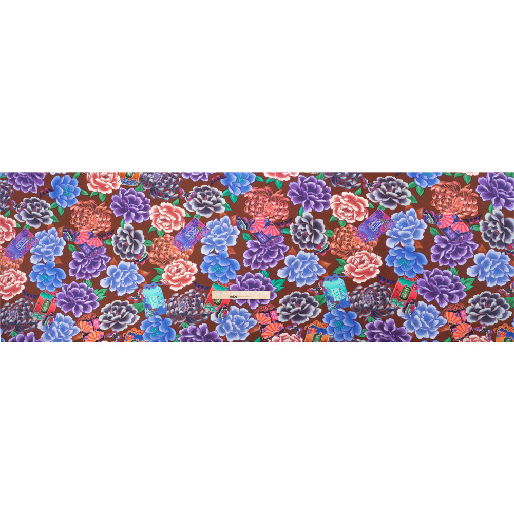 Sustainable Viscose Floral Jacquard Print - Purple, Blue and Pink Floral - Mood Exclusive Peaceful Forests Full