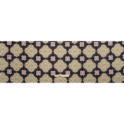 Cotton Voile Print - Black, Pink and Green Floral Tiles - Mood Exclusive Rosalind and Celia Full