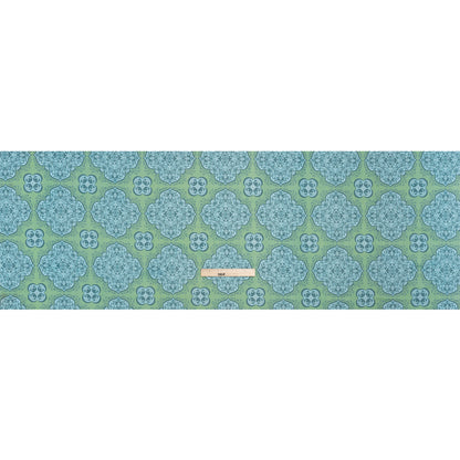 Cotton Voile Print - Green and Blue Floral Tiles - Mood Exclusive Rosalind and Celia Full