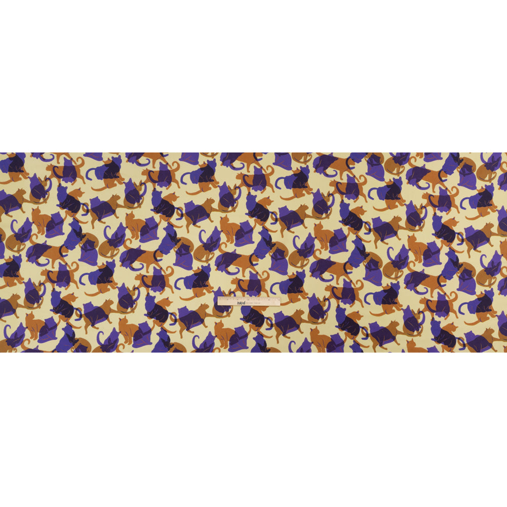 Mood Exclusive Purple Lazy Caturday Viscose Crepe Drape