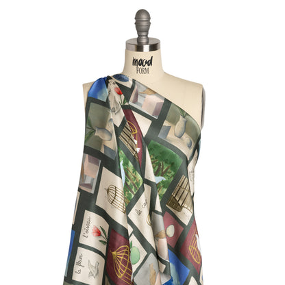 Mood Exclusive Gray Flee the Cage Sustainable Viscose Fluid Satin Detail