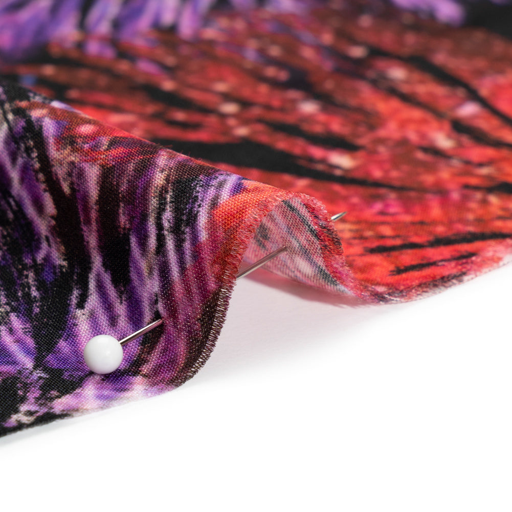Sustainable and Recycled Viscose Satin Print - Rainbow Abstracted Floral - Mood Exclusive Bursting Gardens Folded