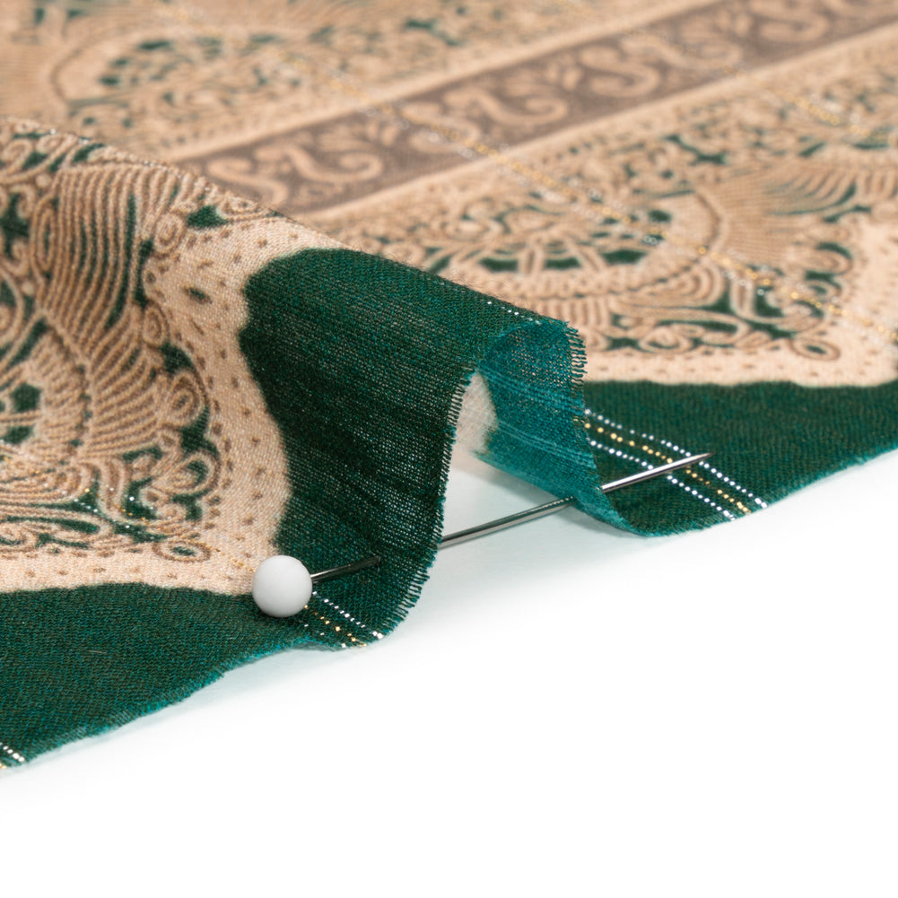 Mood Exclusive Teal My Happy Lace Metallic Pinstriped Viscose Dobby Folded