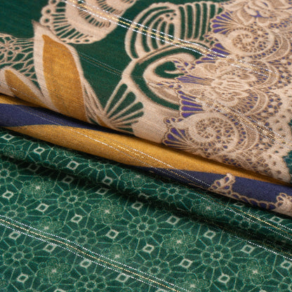 Mood Exclusive Teal My Happy Lace Metallic Pinstriped Viscose Dobby Full