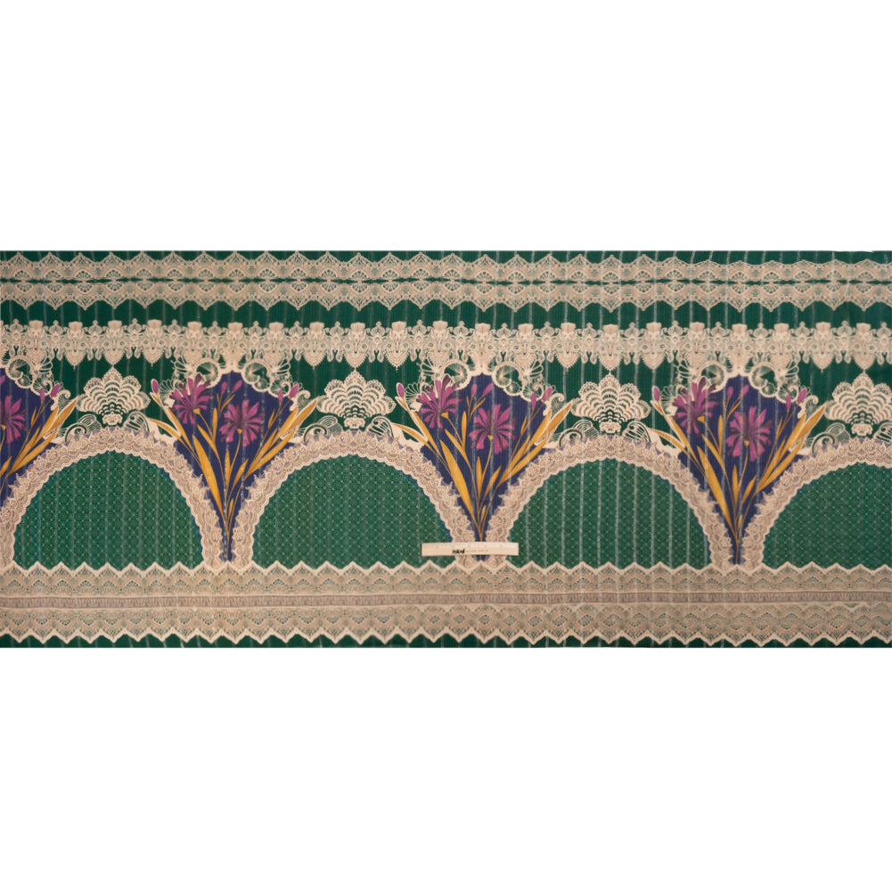 Mood Exclusive Teal My Happy Lace Metallic Pinstriped Viscose Dobby Drape