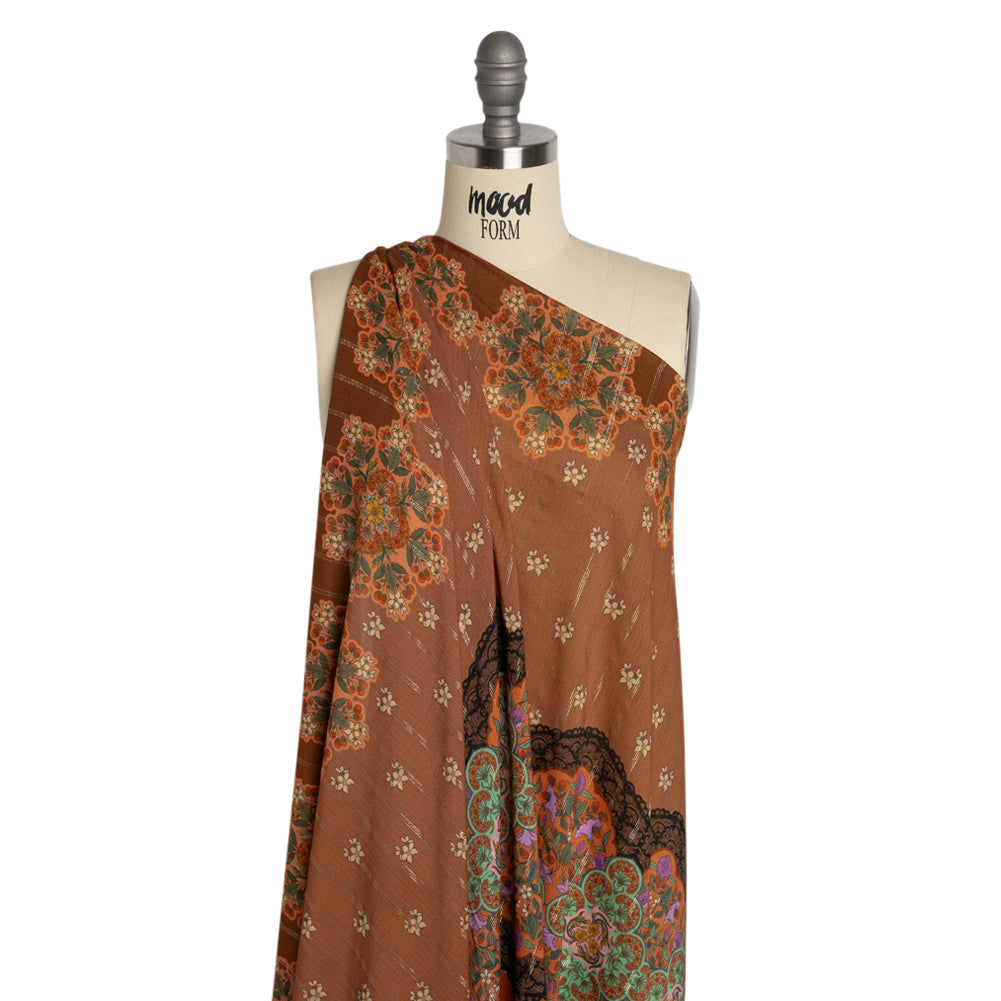 Mood Exclusive Dearly Daffodil Metallic Pinstriped Viscose Dobby Panel Detail