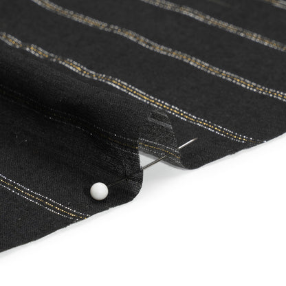 Mood Exclusive Black Garden Gathering Metallic Pinstriped Viscose Dobby Folded