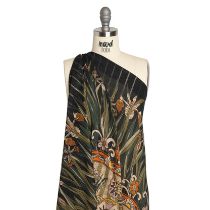 Mood Exclusive Black Garden Gathering Metallic Pinstriped Viscose Dobby Detail