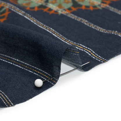 Mood Exclusive Navy Day in May Metallic Pinstriped Viscose Dobby Folded