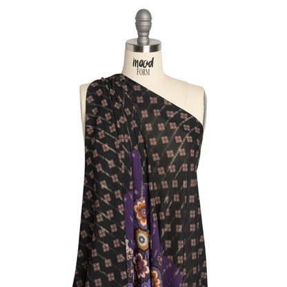 Mood Exclusive Black Petal Plaza Metallic Pinstriped Viscose Dobby Detail