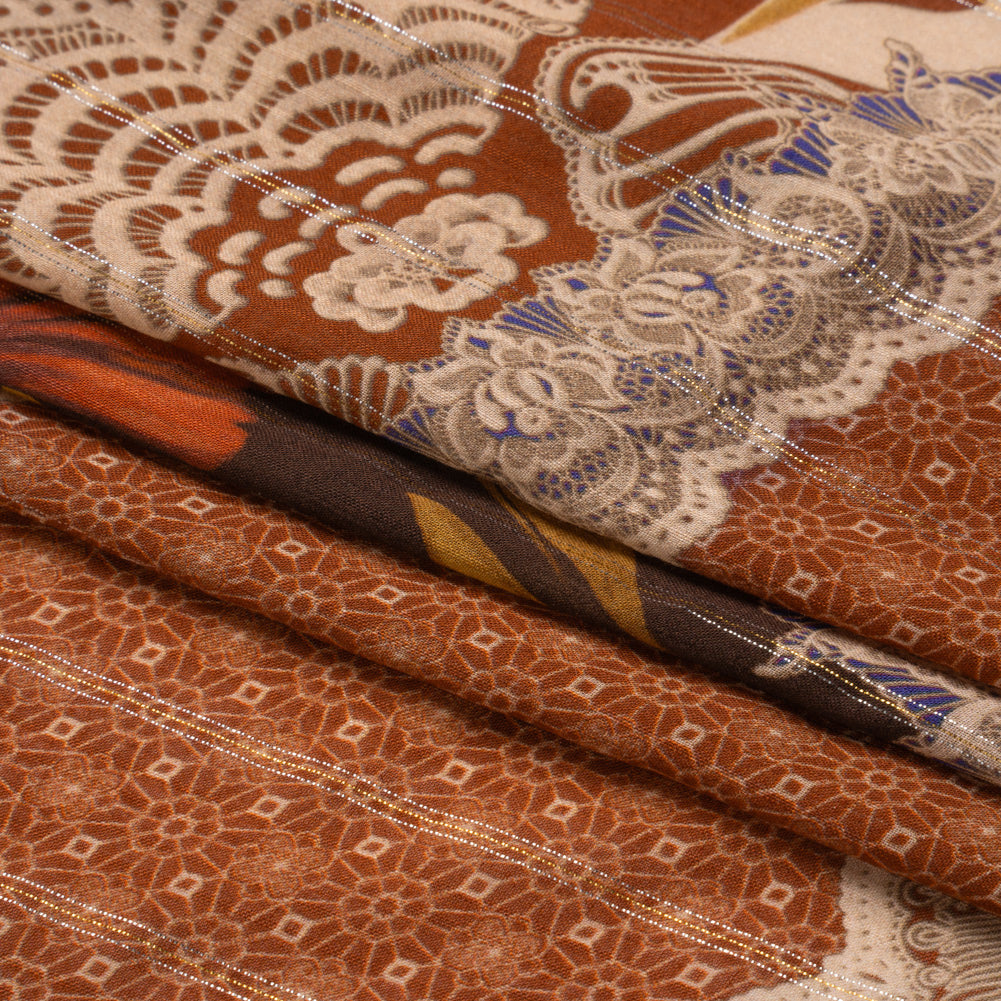 Mood Exclusive Russet My Happy Lace Metallic Pinstriped Viscose Dobby Full