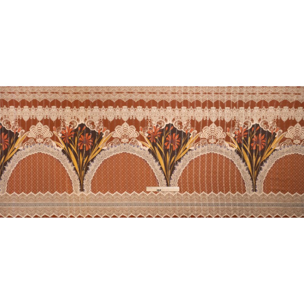 Mood Exclusive Russet My Happy Lace Metallic Pinstriped Viscose Dobby Drape