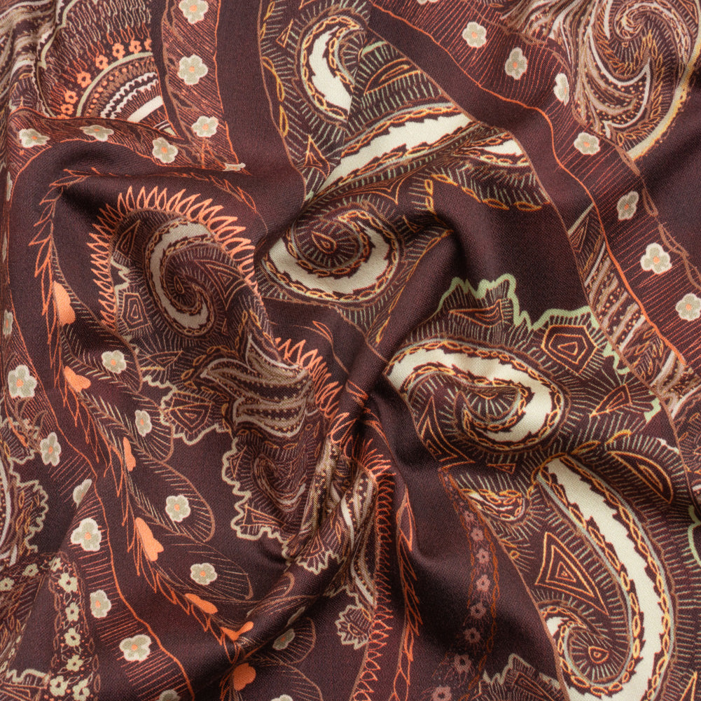 Exclusa Marron Mood Exclusive Maroon Octopus's Garden Stretch Cotton Sateen