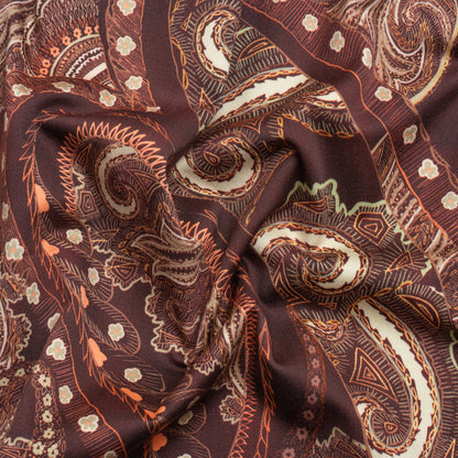 Mood Exclusive Maroon Octopus's Garden Stretch Cotton Sateen