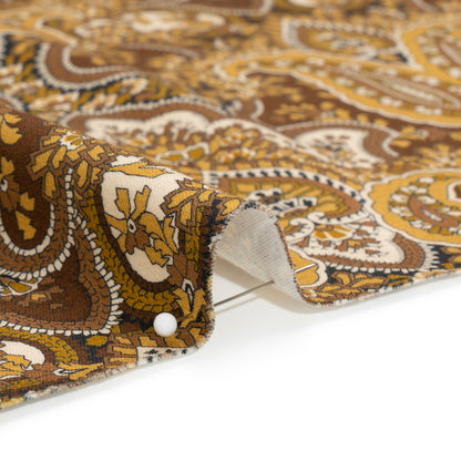 Mood Exclusive Brown Paisley Party Stretch Cotton Sateen Detail
