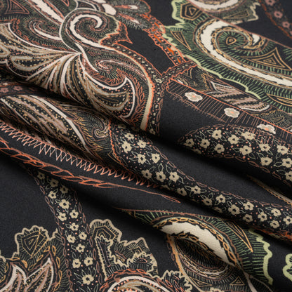 Mood Exclusive Black Octopus's Garden Stretch Cotton Sateen Folded