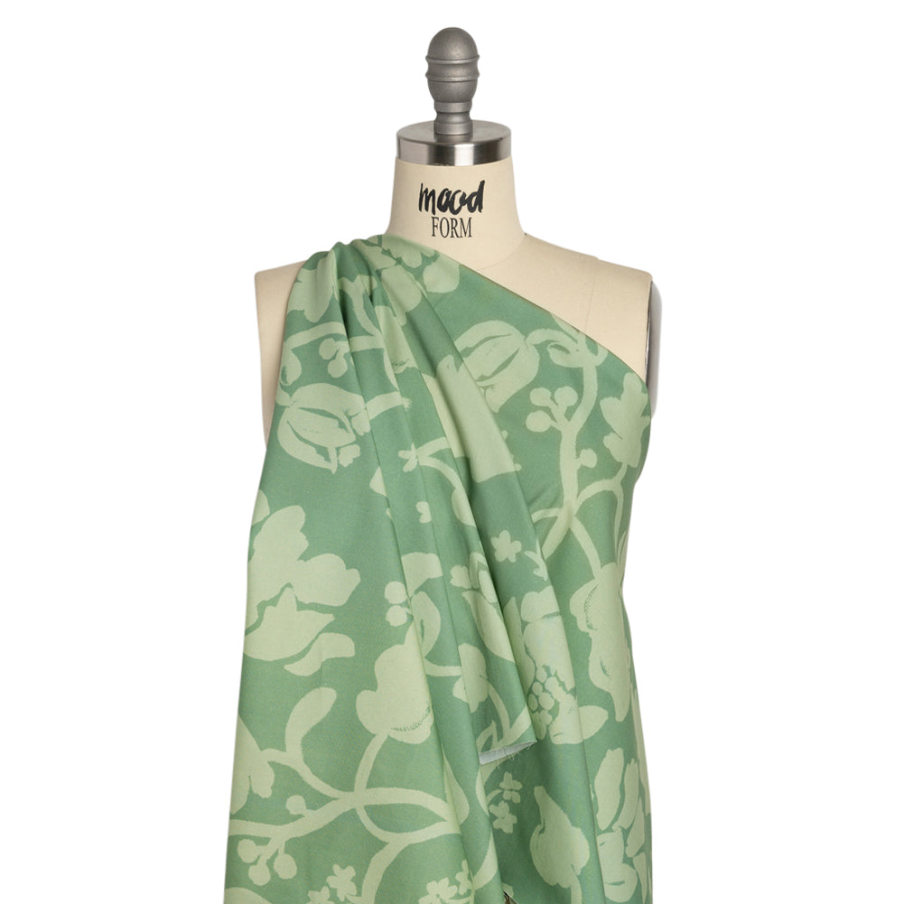 Mood Exclusive Green Veranda Views Stretch Cotton Poplin Drape