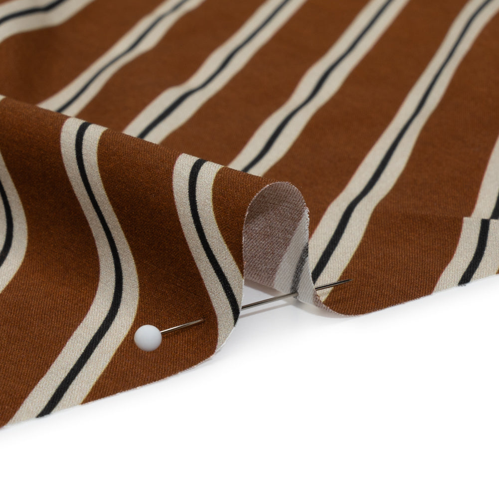Mood Exclusive Brown Stripe Down Viscose Woven Folded