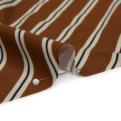 Mood Exclusive Brown Stripe Down Viscose Woven Folded