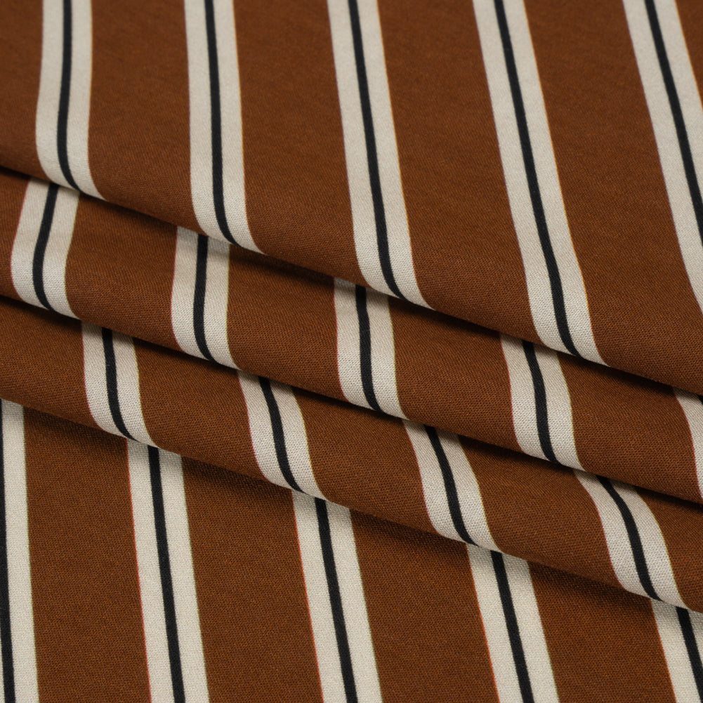 Mood Exclusive Brown Stripe Down Viscose Woven Full