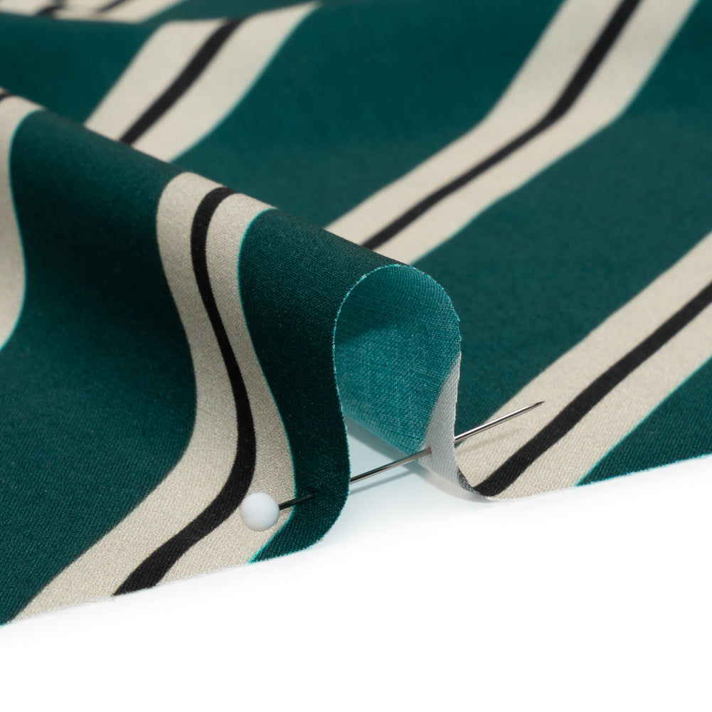 Mood Exclusive Teal Stripe Down Viscose Woven Folded