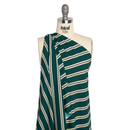 Mood Exclusive Teal Stripe Down Viscose Woven Detail