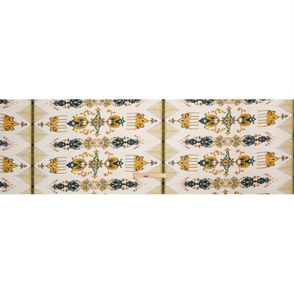 Tencel Woven Print - Yellow, Teal and White Intricate Abstracts - Mood Exclusive Table Settings Full