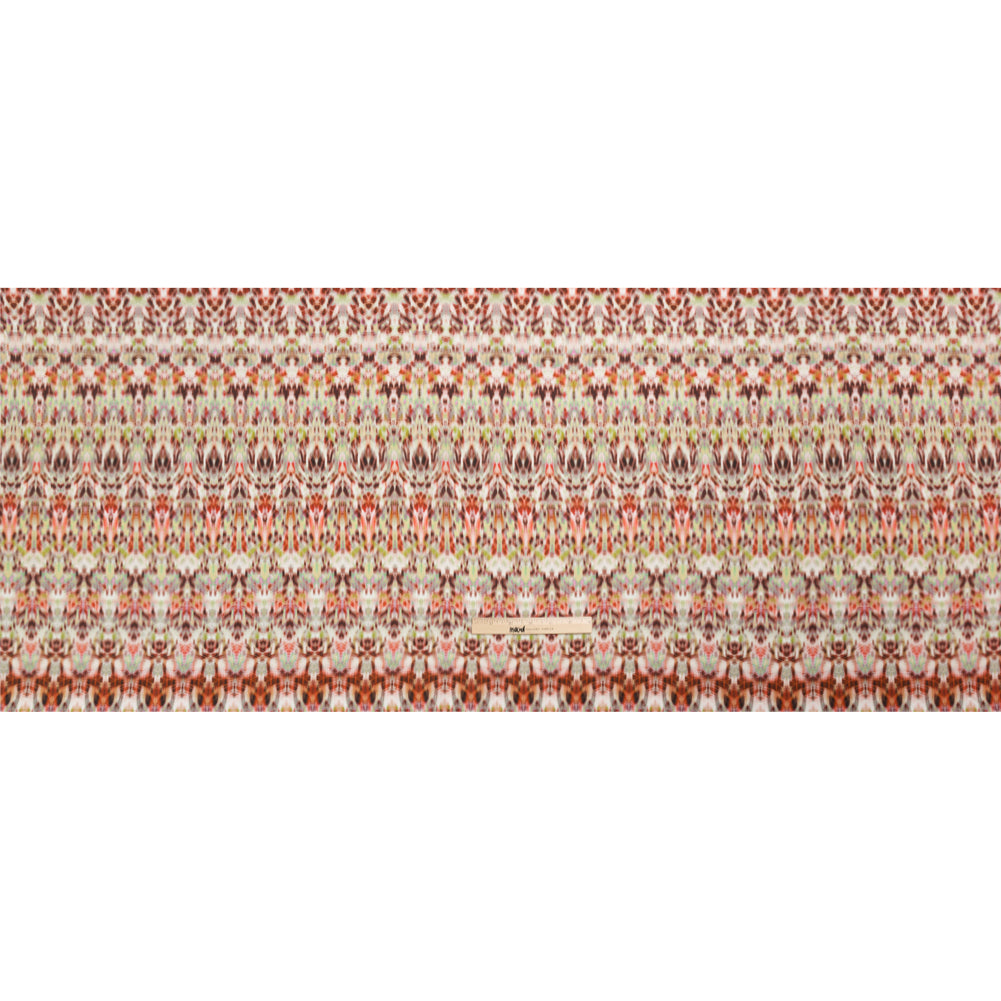 Tencel Woven Print - Brown, Red and Lime Green Blurred Abstract - Mood Exclusive Powerfully Prismatic Full