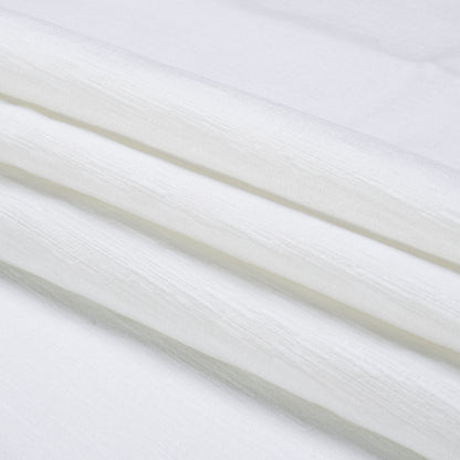 Otta White Polyester Chenille Woven Folded