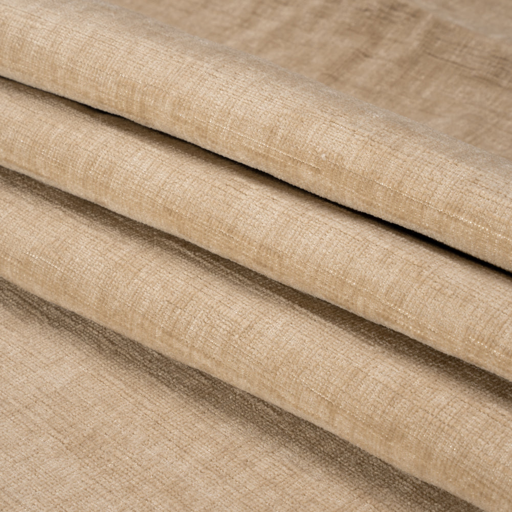 Otta Beige Polyester Chenille Woven Folded
