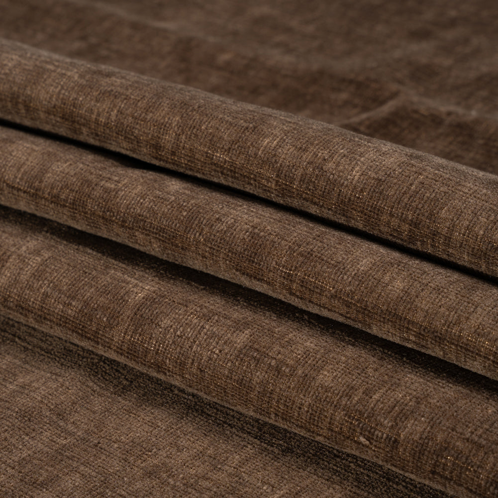 Otta Chocolate Polyester Chenille Woven Folded