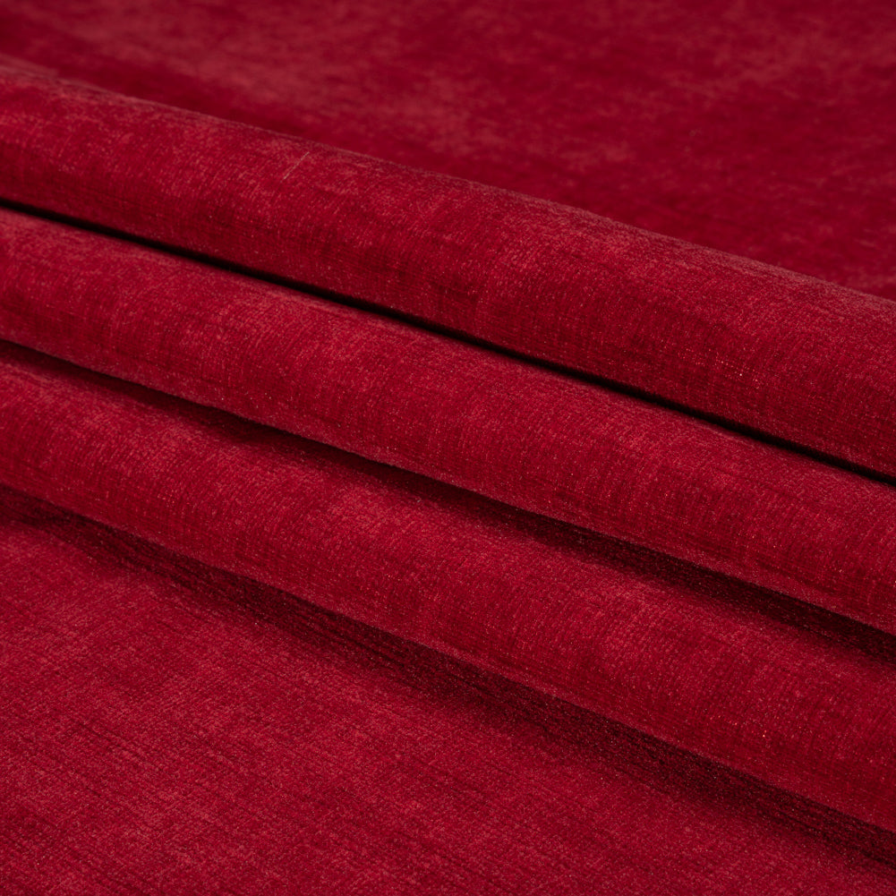 Otta Red Polyester Chenille Woven Folded