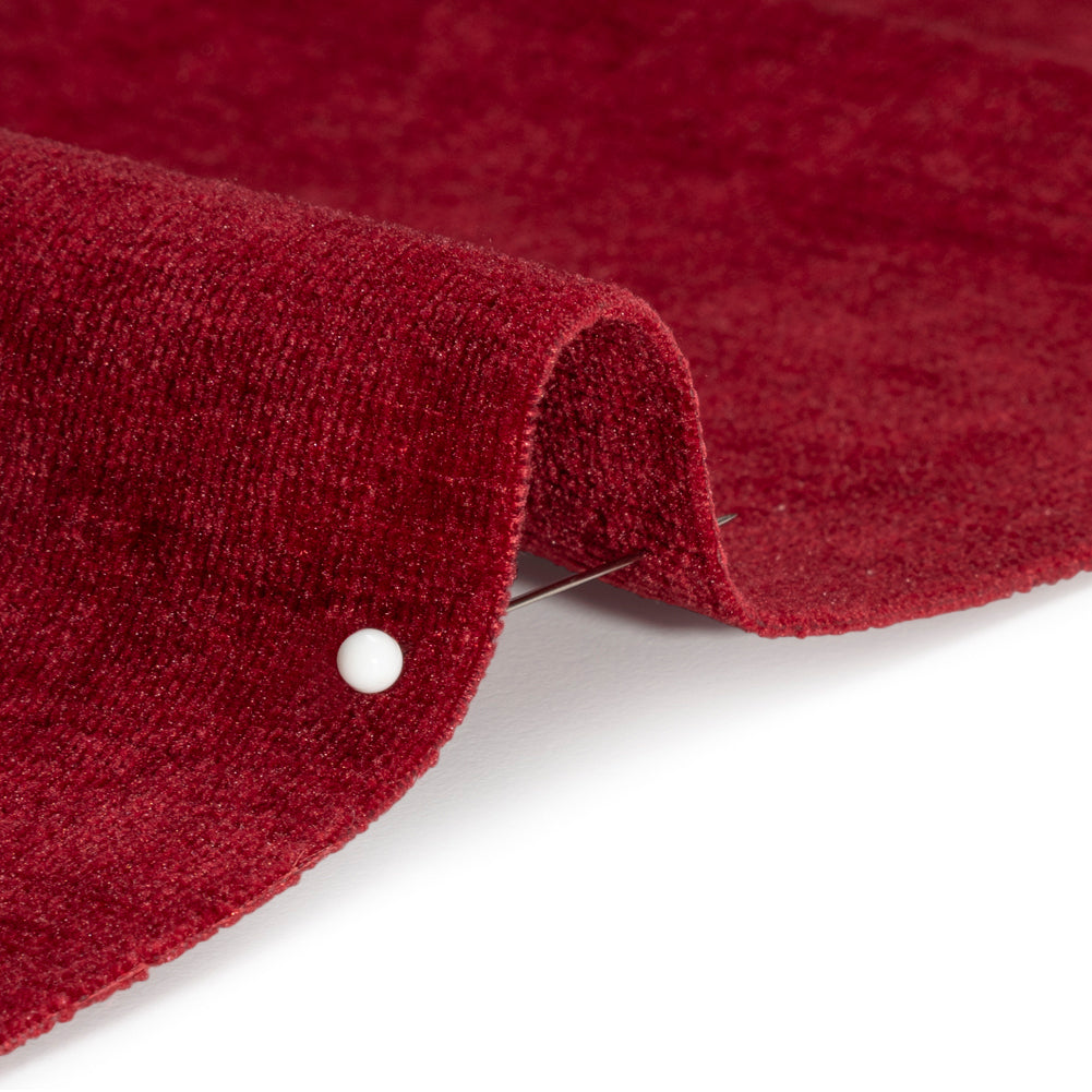 Otta Red Polyester Chenille Woven Detail