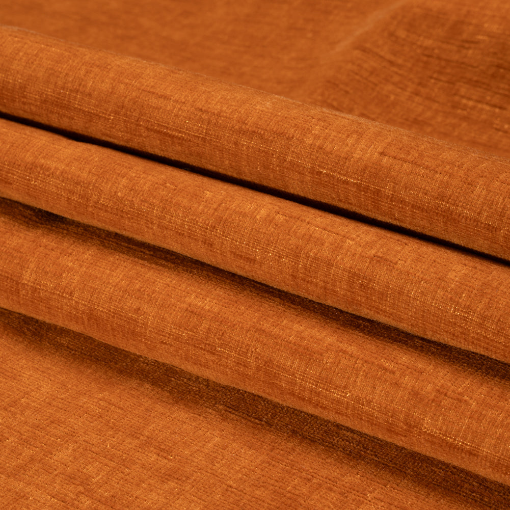 Otta Rust Polyester Chenille Woven Folded